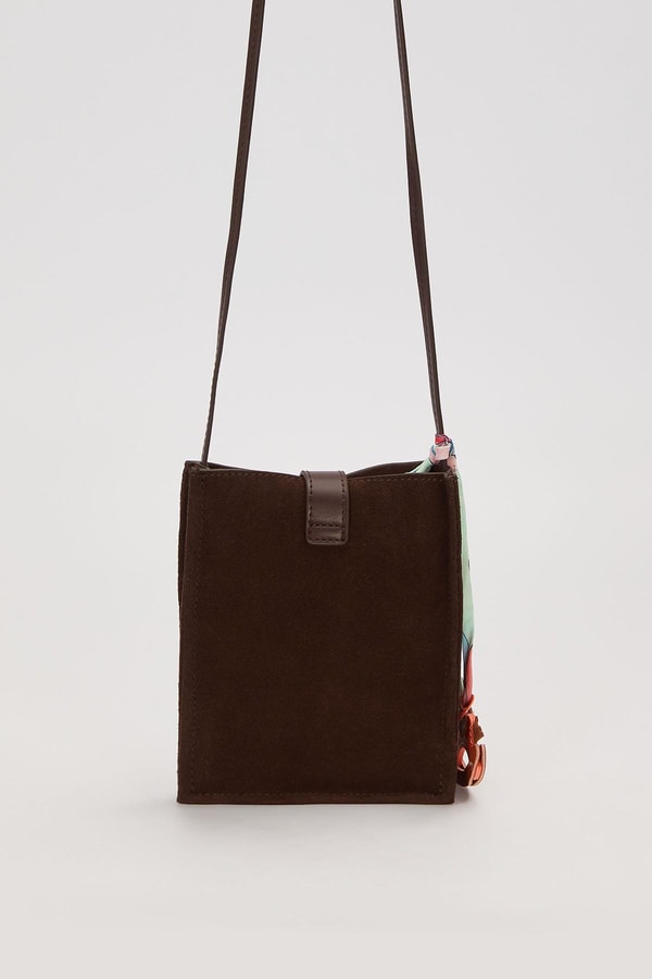 LevidorCamel Süet Uzun Askılı Omuz Çantası