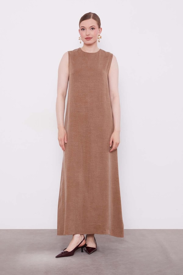 LevidorCamel Taş Detaylı Fermuarlı Ceket Takım