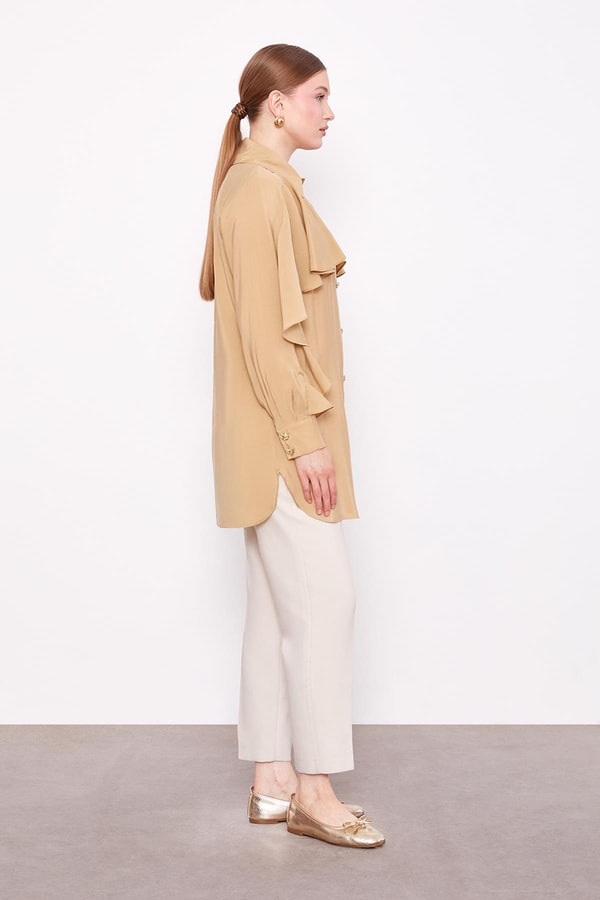 LevidorCamel Volan Detaylı Gömlek