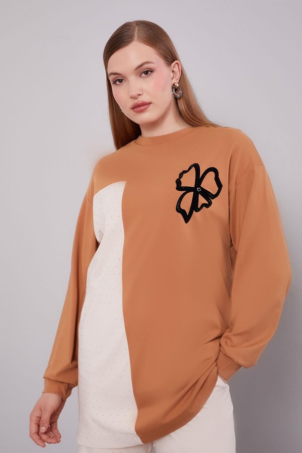 LevidorCamel Yonca Desen Detaylı İkili Takım