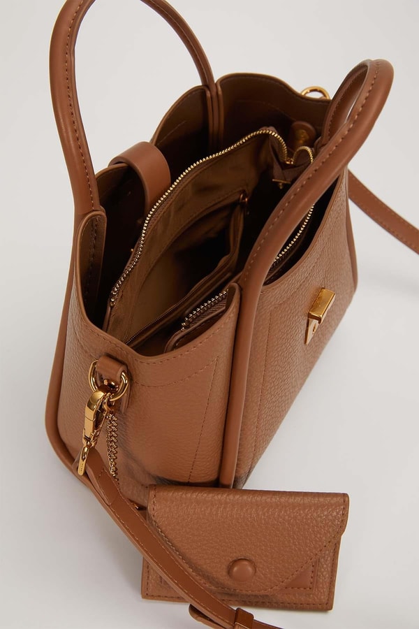 LevidorCamel Zarf Cüzdan Detaylı El Çantası