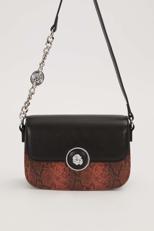 LevidorCamel Zincir Ve Deri Askılı Omuz Çantası