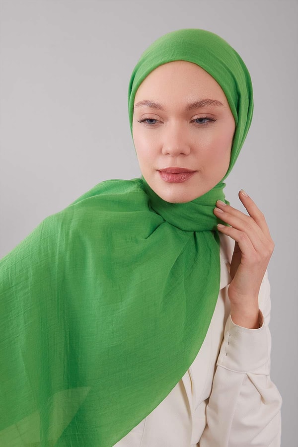 LevidorÇimen Yeşili Düz Hawai Şal