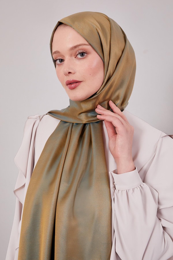 LevidorÇimen Yeşili İpek Şal