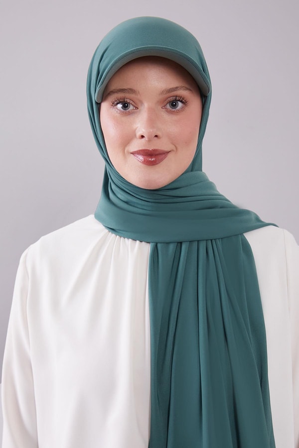 LevidorÇimen Yeşili Pratik Şapkalı Şal