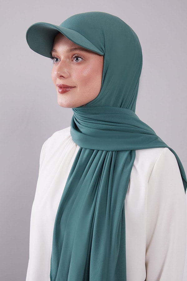 LevidorÇimen Yeşili Pratik Şapkalı Şal