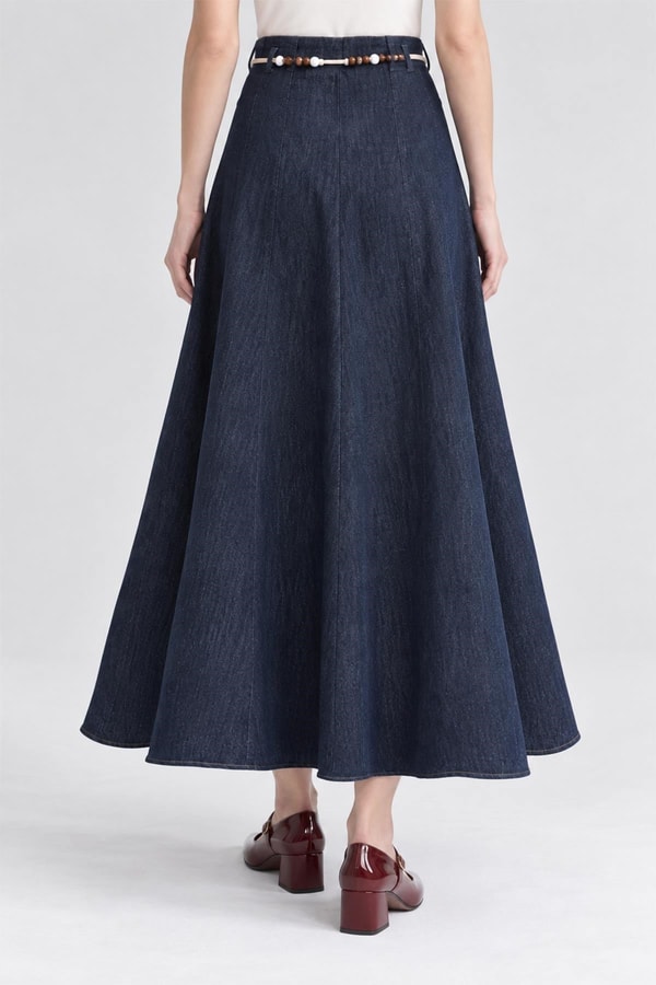 LevidorDenim Klasik Kesim Etek Mavi