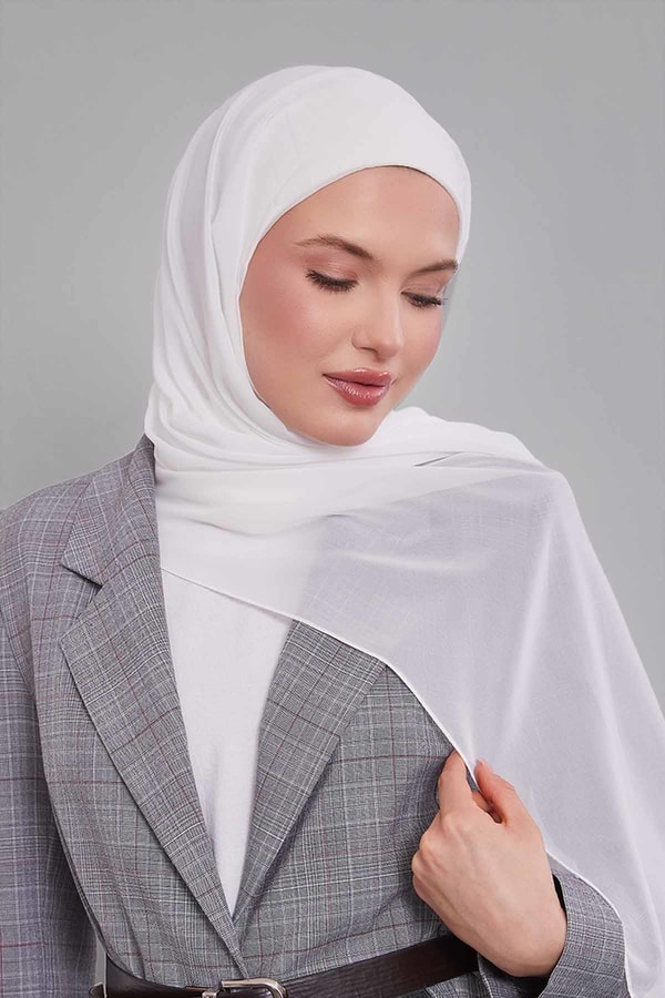 LevidorEkru Büyük Hijap Şifon Şal