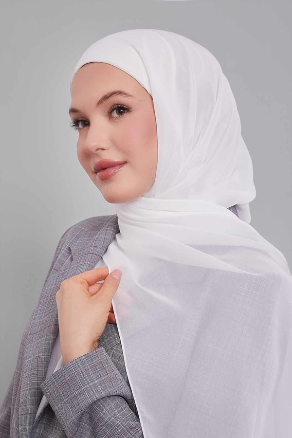 LevidorEkru Büyük Hijap Şifon Şal
