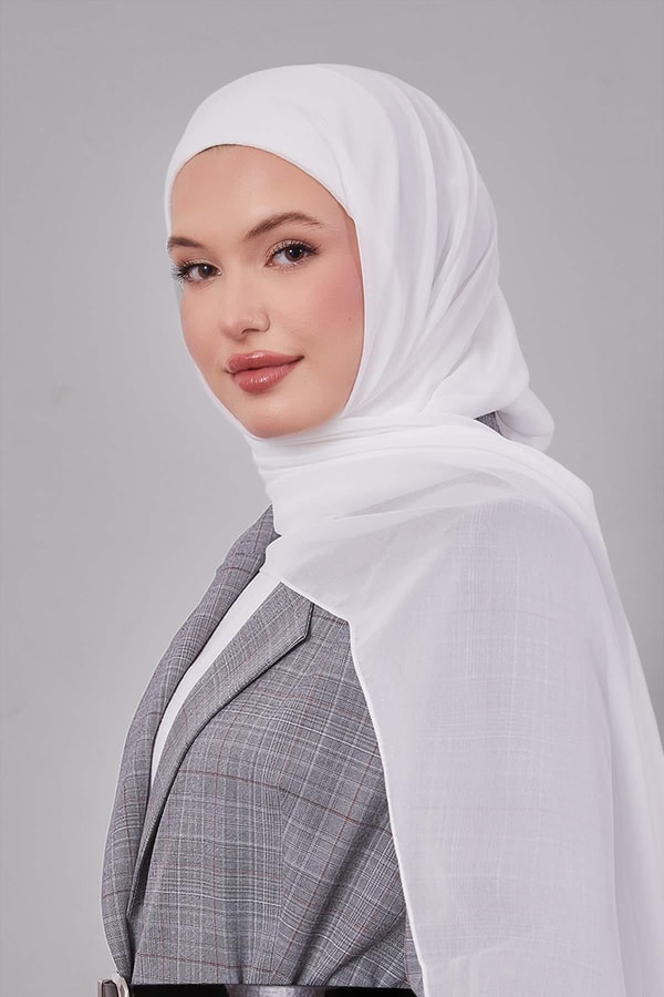 LevidorEkru Büyük Hijap Şifon Şal