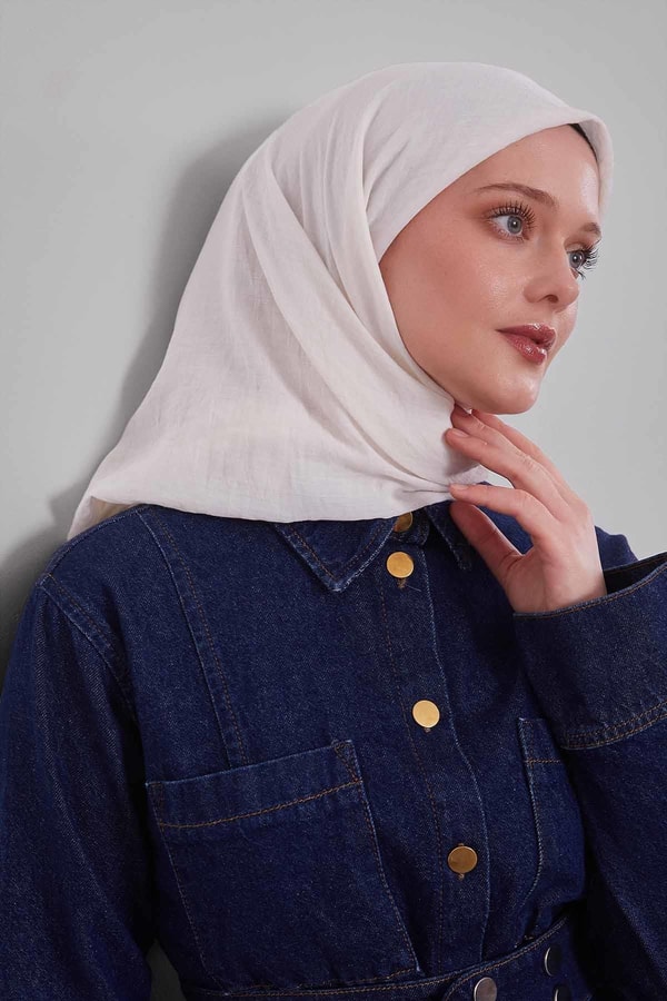 LevidorEkru Lux Pamuk Cazz Eşarp