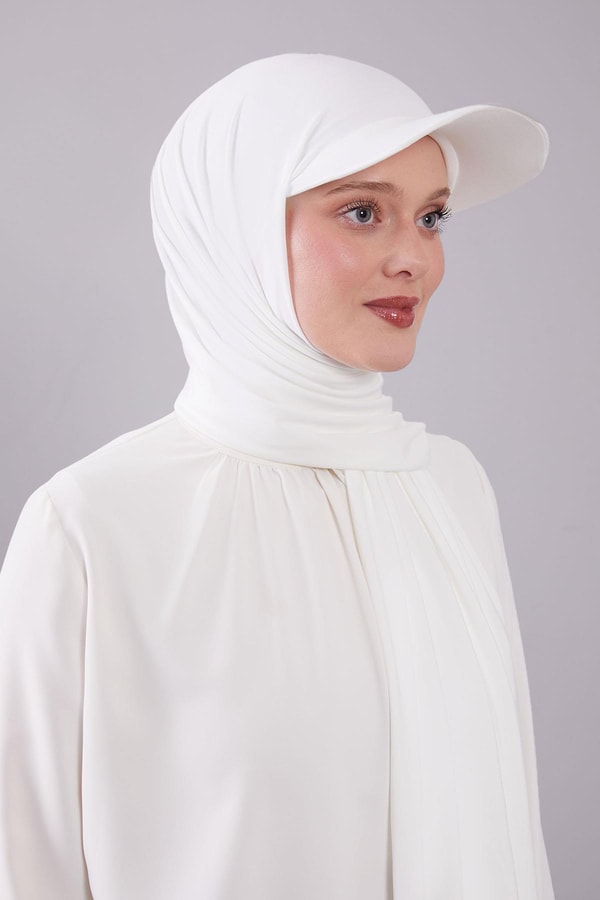 LevidorEkru Pratik Şapkalı Şal