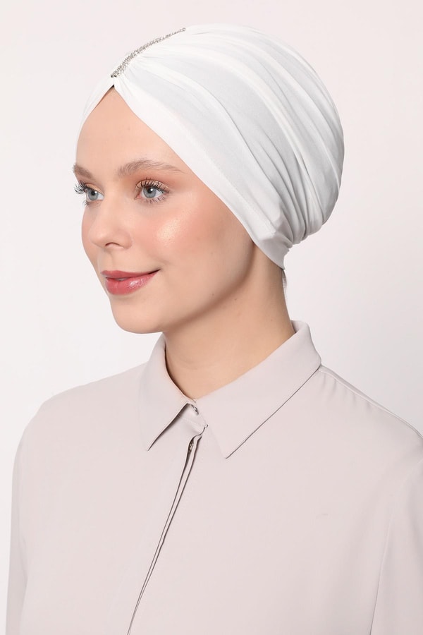 LevidorEkru Taş Detay Bone