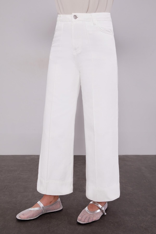 LevidorEkru Wideleg Pantolon