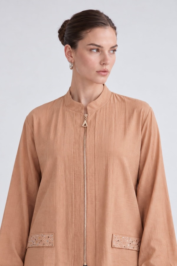 LevidorEtnik Desen Etek Takım Camel