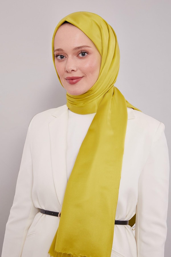LevidorFıstık Yeşili İpek Şal