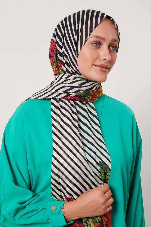 LevidorFuşya Çam Desen Pamuk Şal