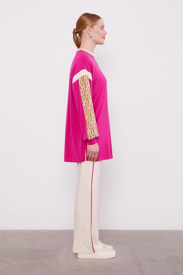 LevidorFuşya Cep Desen Detaylı Spor Takım