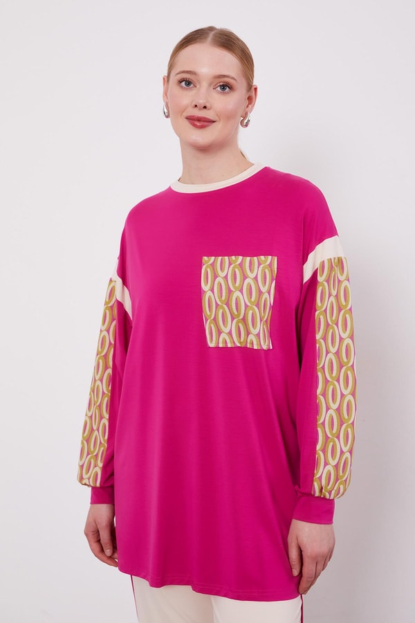 LevidorFuşya Cep Desen Detaylı Spor Takım