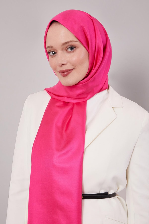 LevidorFuşya İpek Şal