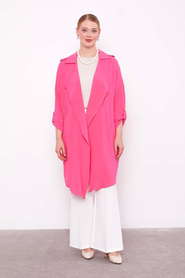 LevidorFuşya Omuz Apolet Detaylı Kısa Kap