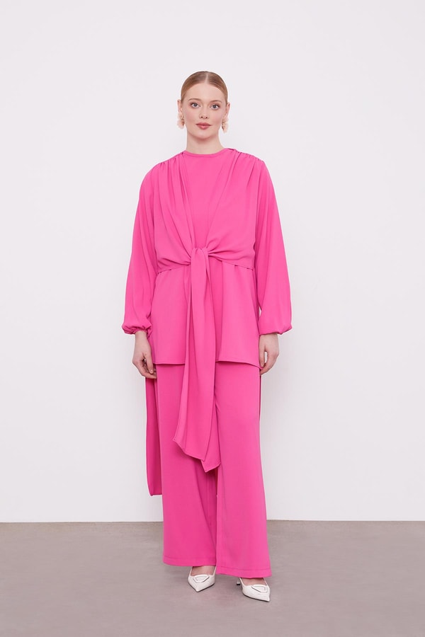 LevidorFuşya Önden Bağlamalı İçlikli 3'lü Takım