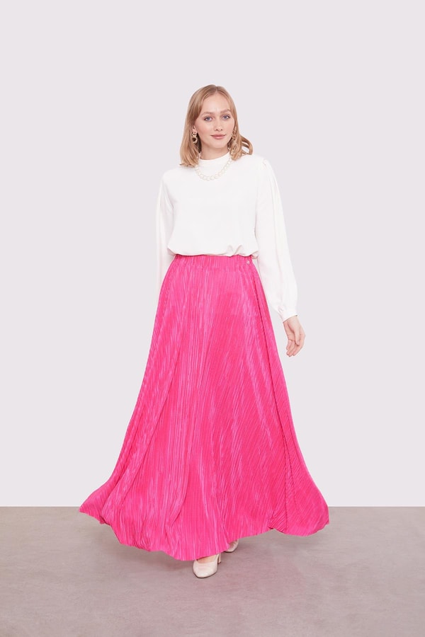 LevidorFuşya Pileli Etek