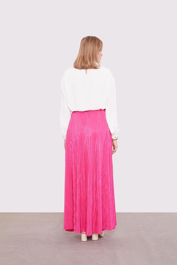 LevidorFuşya Pileli Etek