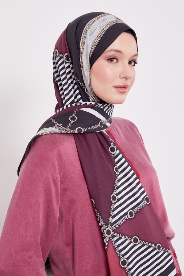 LevidorGeometrik Desenli Desenli Love Şal Siyah