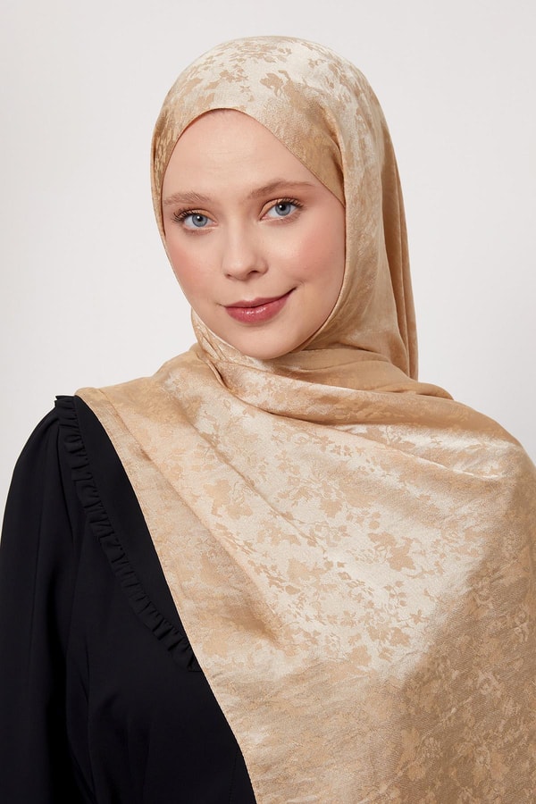 LevidorGold Çiçek Desen İtalyan Jakar Şal