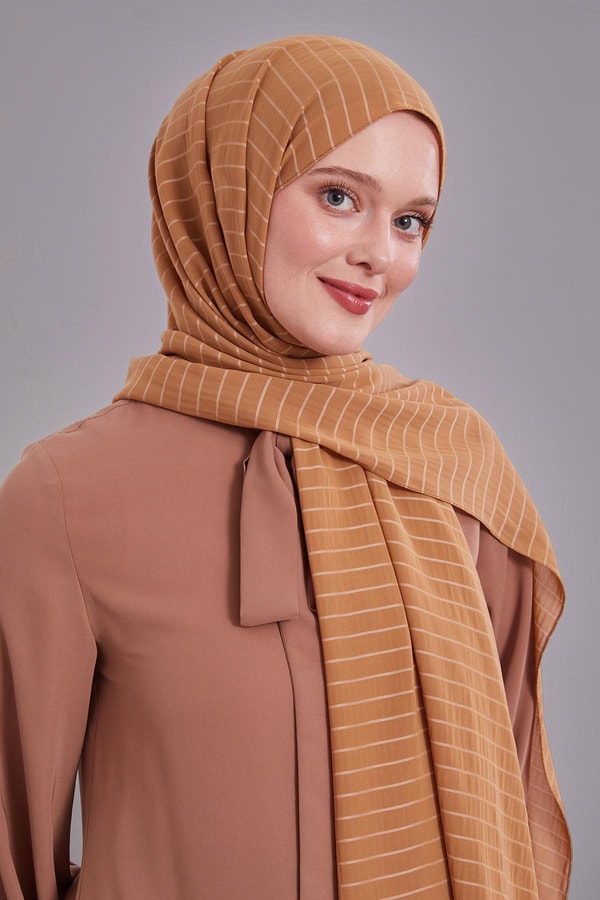 LevidorGold Çizgili Cazz Şal