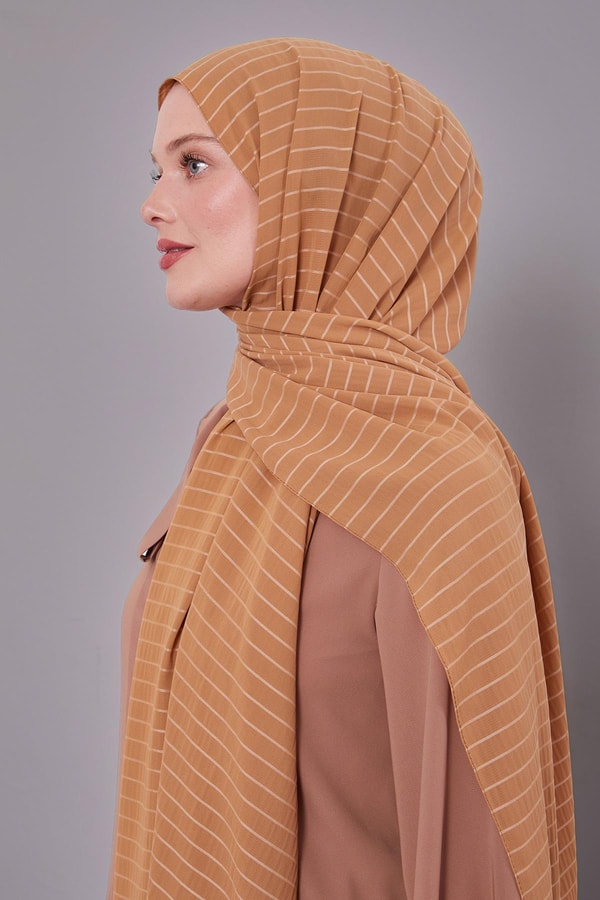 LevidorGold Çizgili Cazz Şal