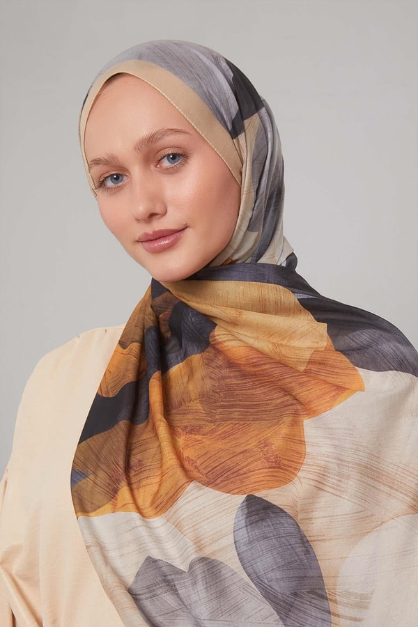 Levidorgold-füme Çiçek Desen Sport Şal