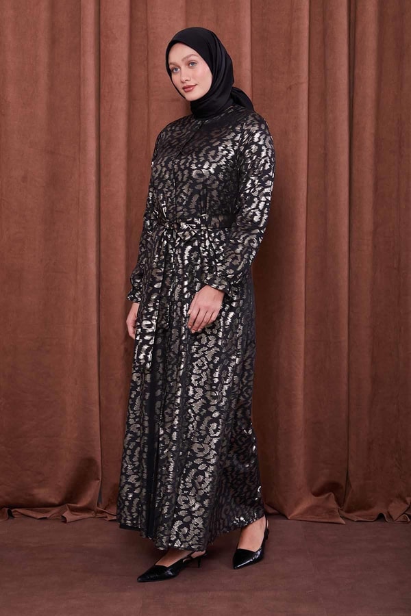 LevidorGold Organze Kumaş Kuşak Bağlamalı Ferace