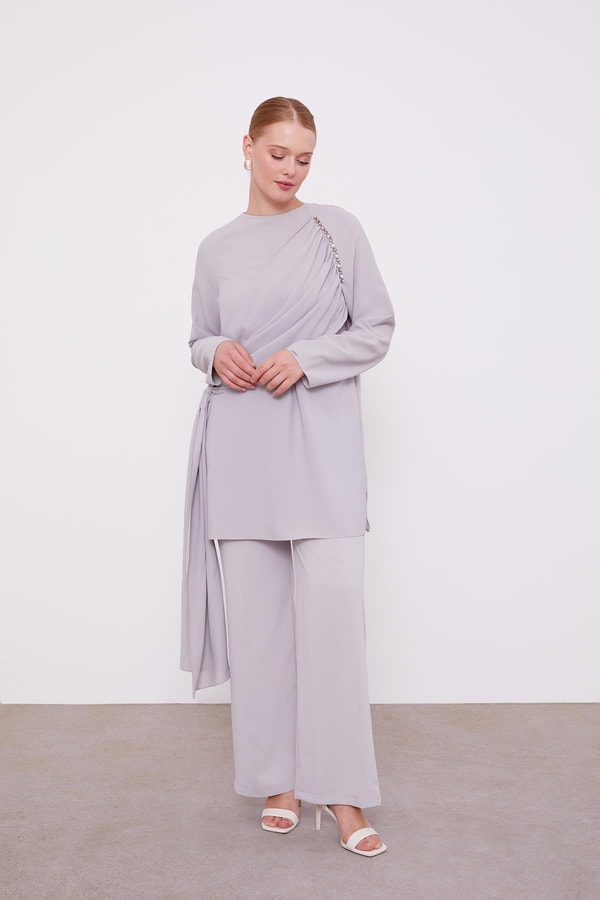 LevidorGri ALLER BAĞLAMA İŞLEMELİ İKİLİ TAKIM