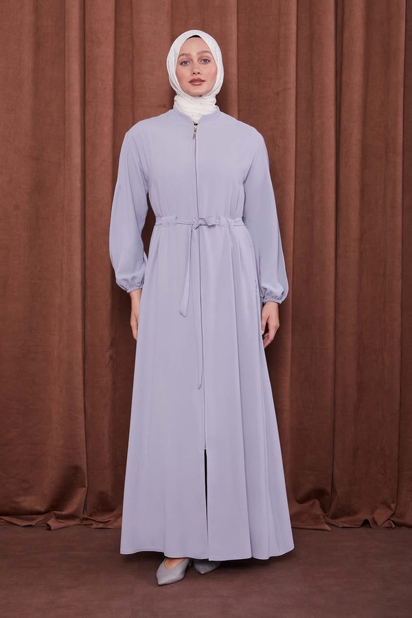 LevidorGri Bağlama Detaylı Ferace