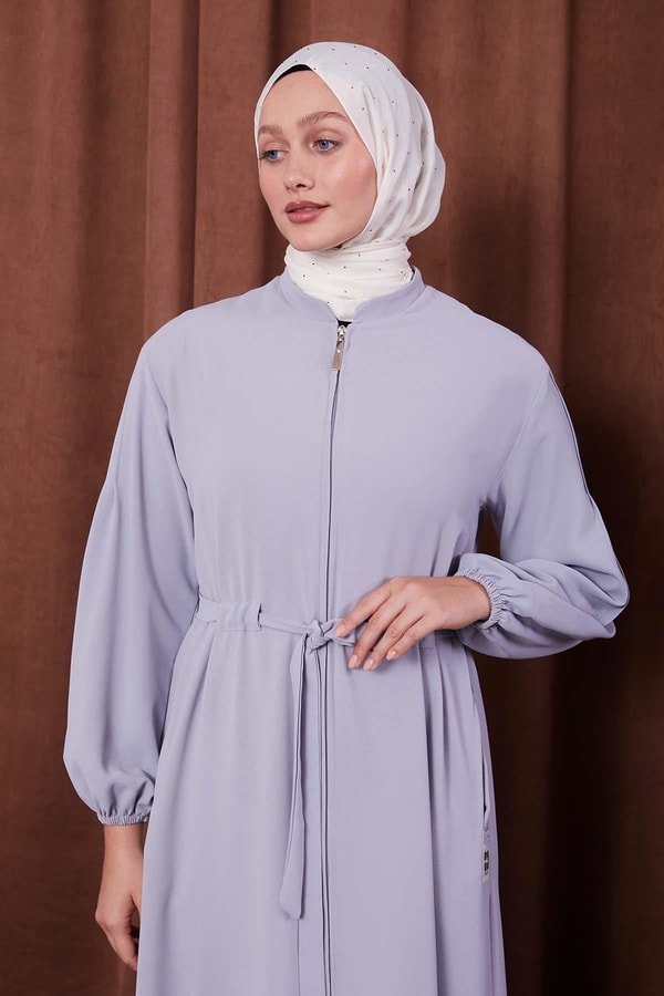 LevidorGri Bağlama Detaylı Ferace