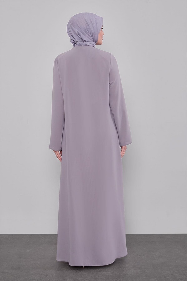 LevidorGri Bisiklet Yaka Fermuarlı Ferace