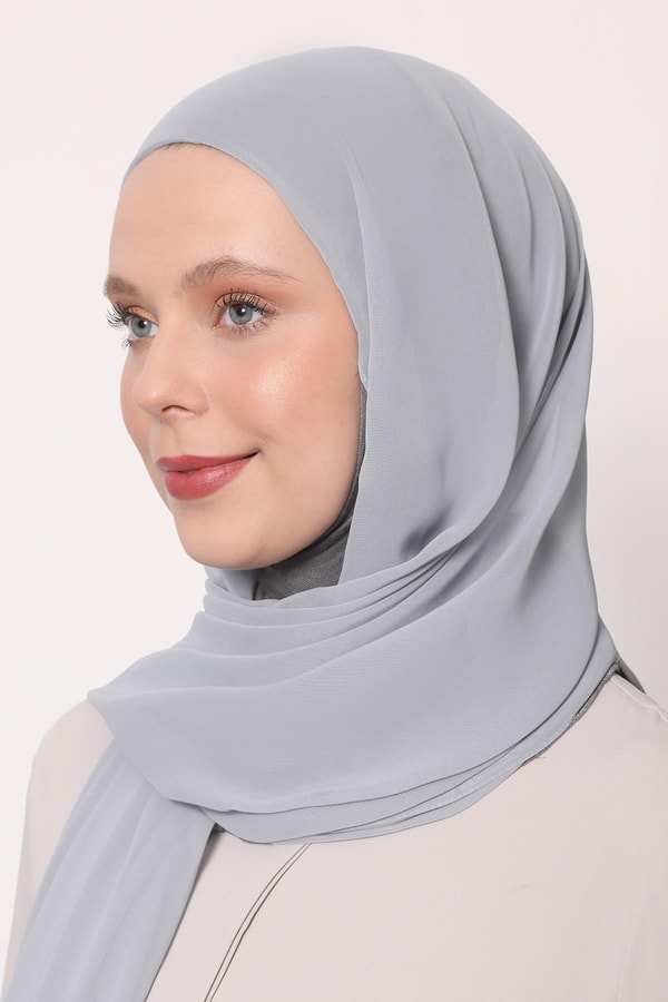 LevidorGri Büyük Hijap Şifon Şal
