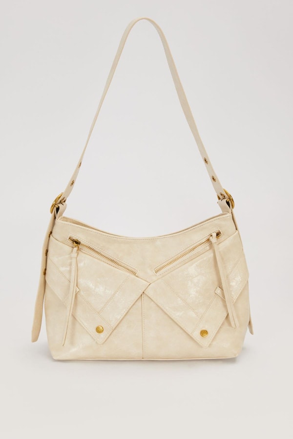 LevidorGri Çapraz Fermuar Detaylı Omuz Çantası