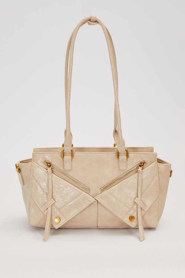 LevidorGri Çapraz Fermuar Detaylı Omuz Çantası