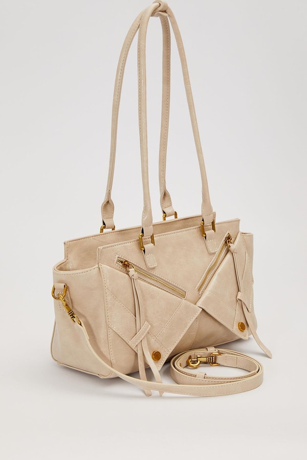 LevidorGri Çapraz Fermuar Detaylı Omuz Çantası