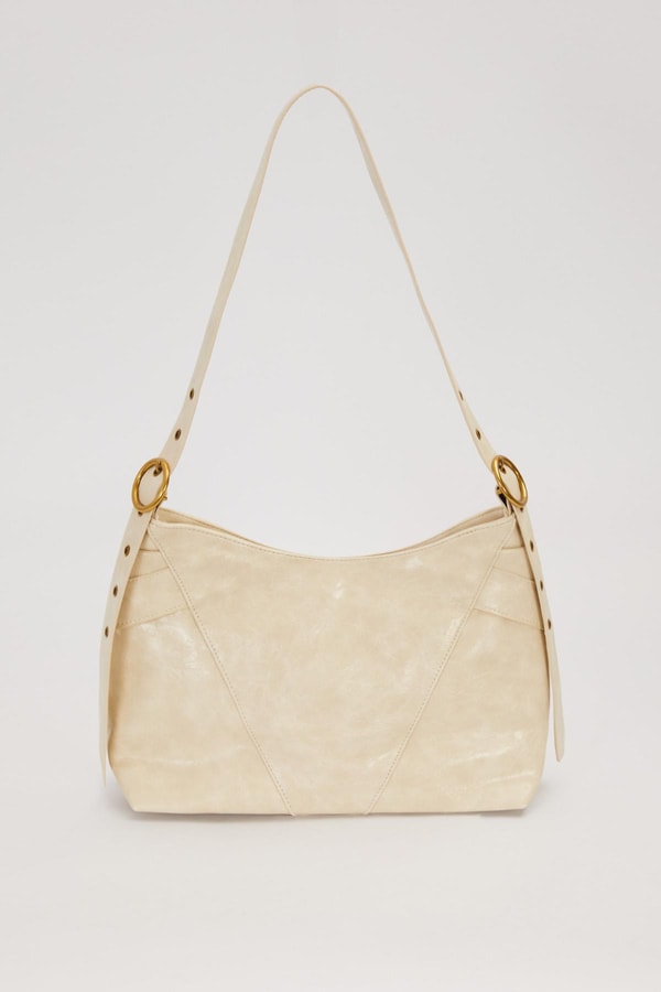 LevidorGri Çapraz Fermuar Detaylı Omuz Çantası