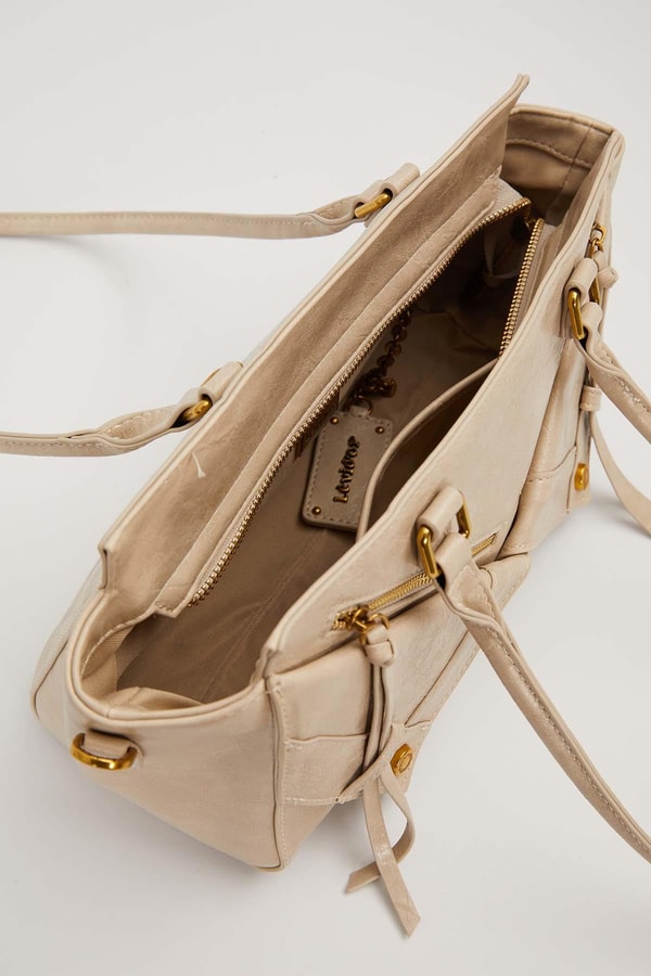 LevidorGri Çapraz Fermuar Detaylı Omuz Çantası