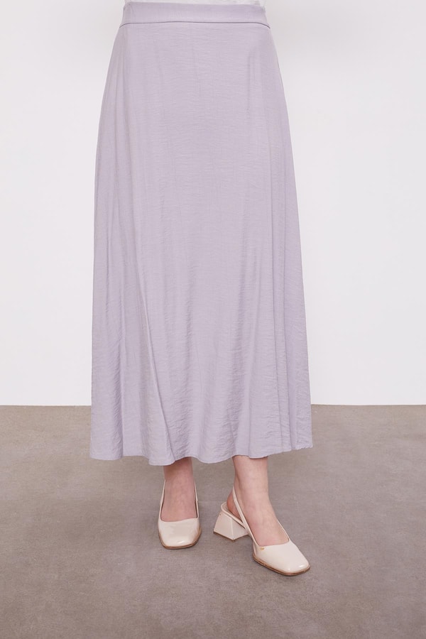 LevidorGri Çift Düğme Detaylı Etekli Takım