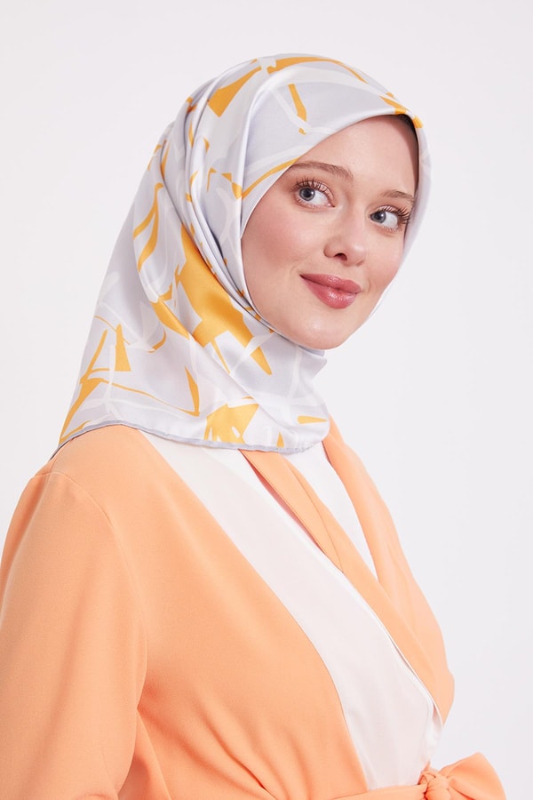 LevidorGri Crack Desen Trend Twill Eşarp