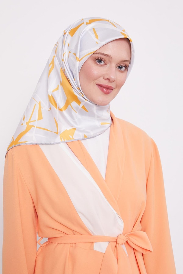 LevidorGri Crack Desen Trend Twill Eşarp