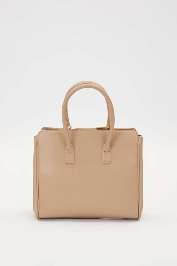 LevidorGri Deri Aksesuar Detaylı El Çantası