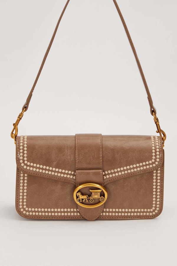 LevidorGri Dikişli Logo Detay Omuz Çantası