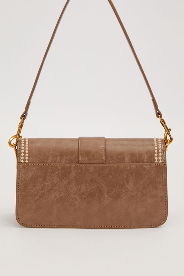 LevidorGri Dikişli Logo Detay Omuz Çantası